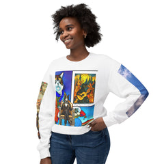 Colorful Cat Art Unisex Lightweight Sweatshirt - Fun & Quirky Design for Cat Lovers - planetplanasspace