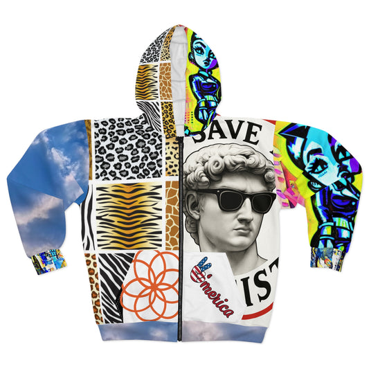 Unisex Zip Hoodie (AOP) Zonie Life by Planas - planetplanasspace