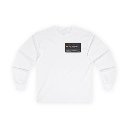 Long Sleeve Tee — 'Boy Toy Card' Credit Card Graphic Shirt