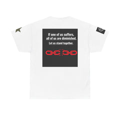 YES Unity Art T‑Shirt — "Live Live Love Art" Graphic Tee with "If one of us suffers..." Back Quote