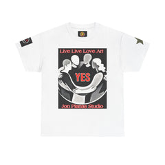 YES Unity Art T‑Shirt — "Live Live Love Art" Graphic Tee with "If one of us suffers..." Back Quote
