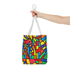 Copy of Tote Bag - Graphic Cubic Style Flowers Designer Weekend Bag with God Safety Artist Logo