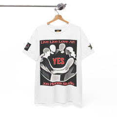 YES Unity Art T‑Shirt — "Live Live Love Art" Graphic Tee with "If one of us suffers..." Back Quote