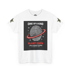 One of a Kind Planet Earth T-Shirt — Retro Space Fingerprint Graphic Tee