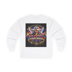Sex Angel Graphic Long Sleeve Tee — Bold Retro Motorcycle Club Design