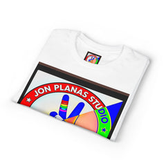 Jon Planas Studio Peace Sign T-Shirt — Rainbow Logo Graphic Tee