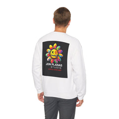 Crewneck Sweatshirt — 'Live • Love • Art' Colorful Street Art Cat Design