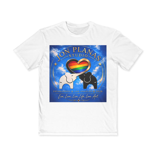 Men's Pride T-Shirt — "Born in Pride" Butterfly & Rainbow Heart Tee