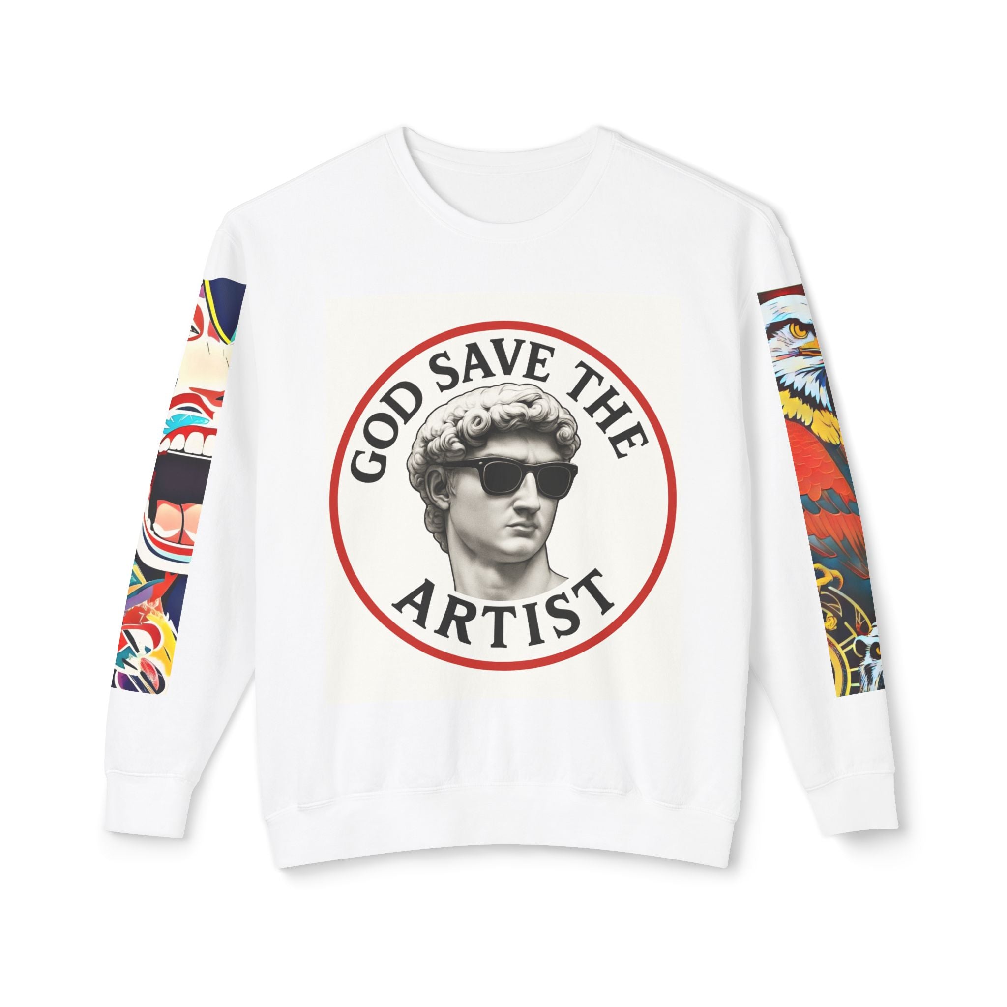 Rockstar Cat Crewneck Sweatshirt - Unisex Lightweight Music Apparel - planetplanasspace