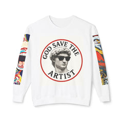 Rockstar Cat Crewneck Sweatshirt - Unisex Lightweight Music Apparel - planetplanasspace