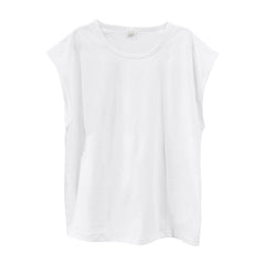 Men's Loose Short Sleeve T-Shirt round Neck Sleeveless Casual Breathable Summer Sports Basic Vest