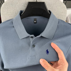 100% pure cotton high-end brand men's short sleeve polo shirt 2026 summer luxury fashion pony embroidery golf top casual T-shirt