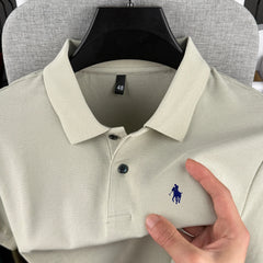 100% pure cotton high-end brand men's short sleeve polo shirt 2026 summer luxury fashion pony embroidery golf top casual T-shirt