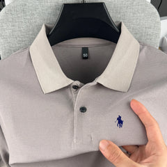100% pure cotton high-end brand men's short sleeve polo shirt 2026 summer luxury fashion pony embroidery golf top casual T-shirt