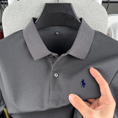 100% pure cotton high-end brand men's short sleeve polo shirt 2026 summer luxury fashion pony embroidery golf top casual T-shirt
