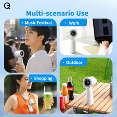 Handheld Turbo Fan 90° Adjustable with Digital Display 100-level Free Control High Speed Outdoor Fan Rechargeable 3000mAh
