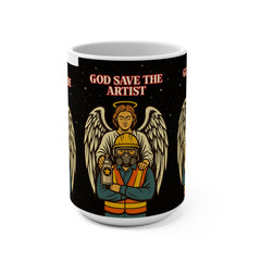 Mug — "God Save the Artist" Illustrated Protective-Worker 15oz Coffee Mug