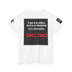 YES Unity Art T‑Shirt — "Live Live Love Art" Graphic Tee with "If one of us suffers..." Back Quote