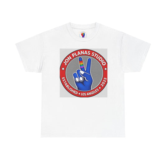 Pride Peace Sign T-Shirt — Jon Planas Studio Rainbow Logo Tee