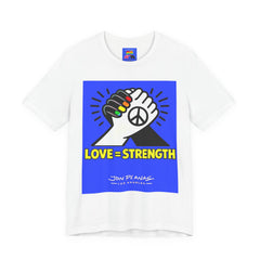 Love = Strength Graphic Tee — Pride Peace Fist T-Shirt