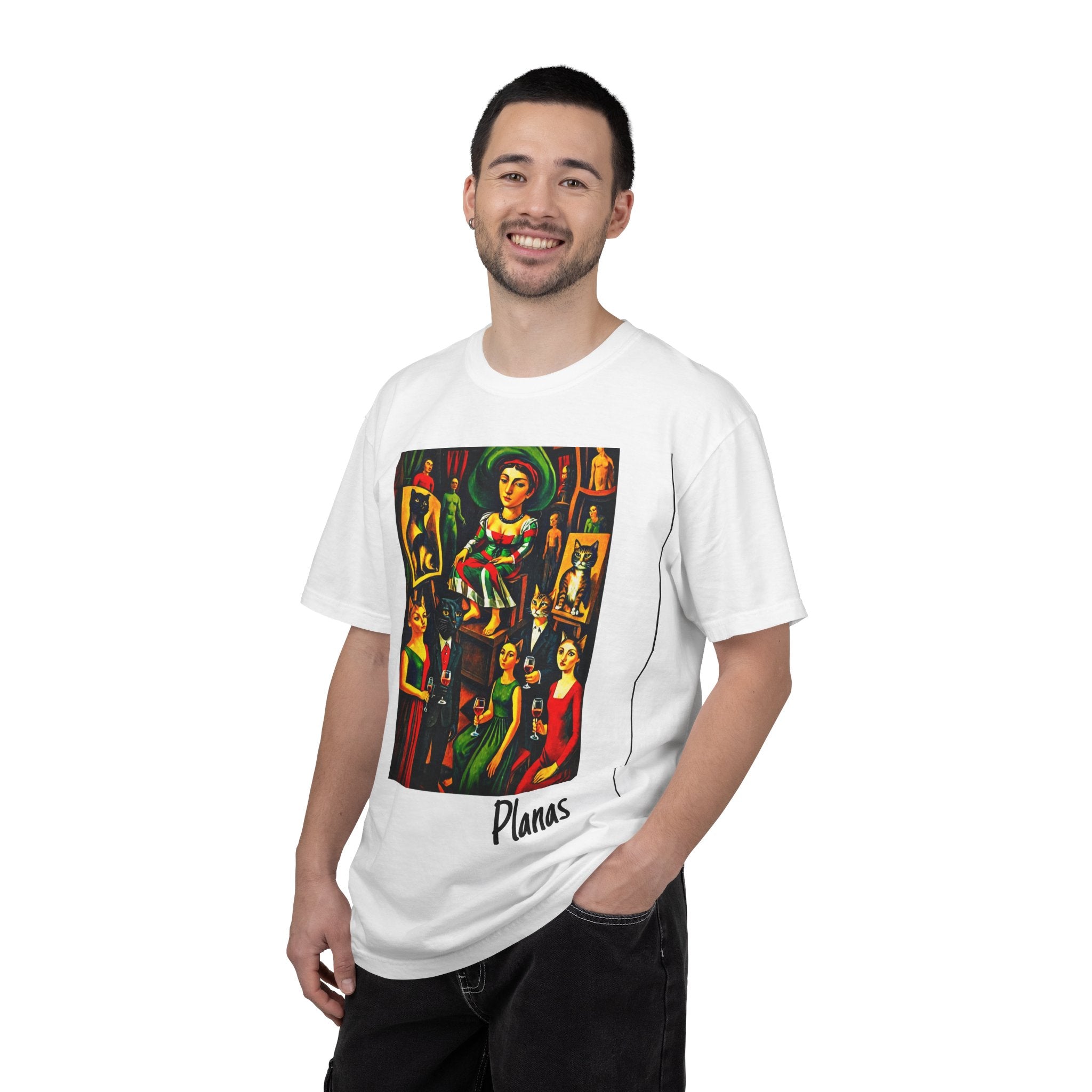 Cat Gallery T-Shirt — 'Cats Viewing Humans' Artistic Tee for Cat Lovers