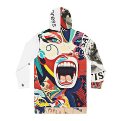 Bold Art Printed Women's Hoodie Dress - Unique Fashion Statement for Creative Souls, Ideal for Casual Outings, Art Lovers, Festivals, [...] - planetplanasspace
