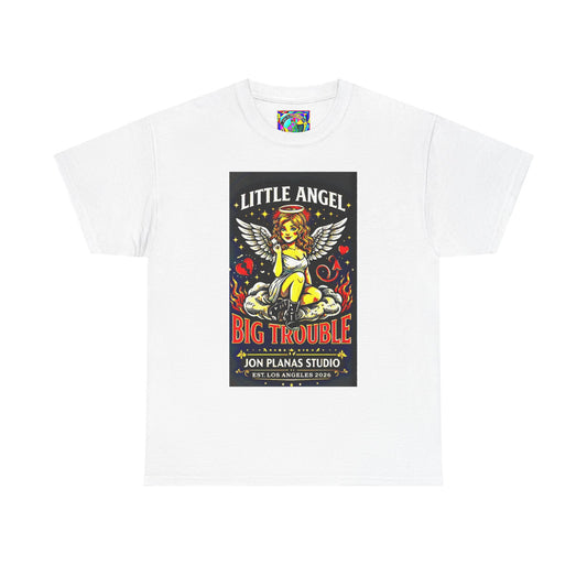 T-Shirt — "Little Angel, Big Trouble" Vintage Graphic Tee