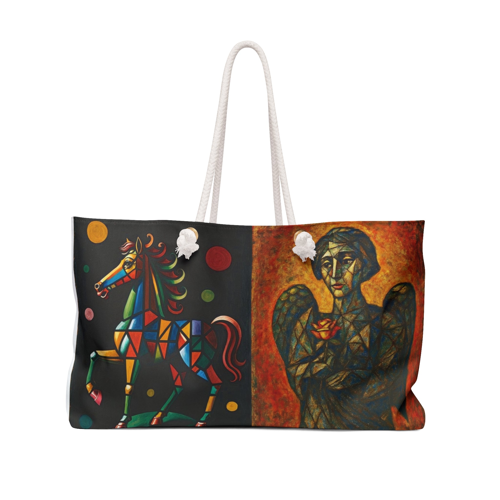 Artistic Weekender Bag — "God Save The Artist" & Colorful Stained-Glass Designs