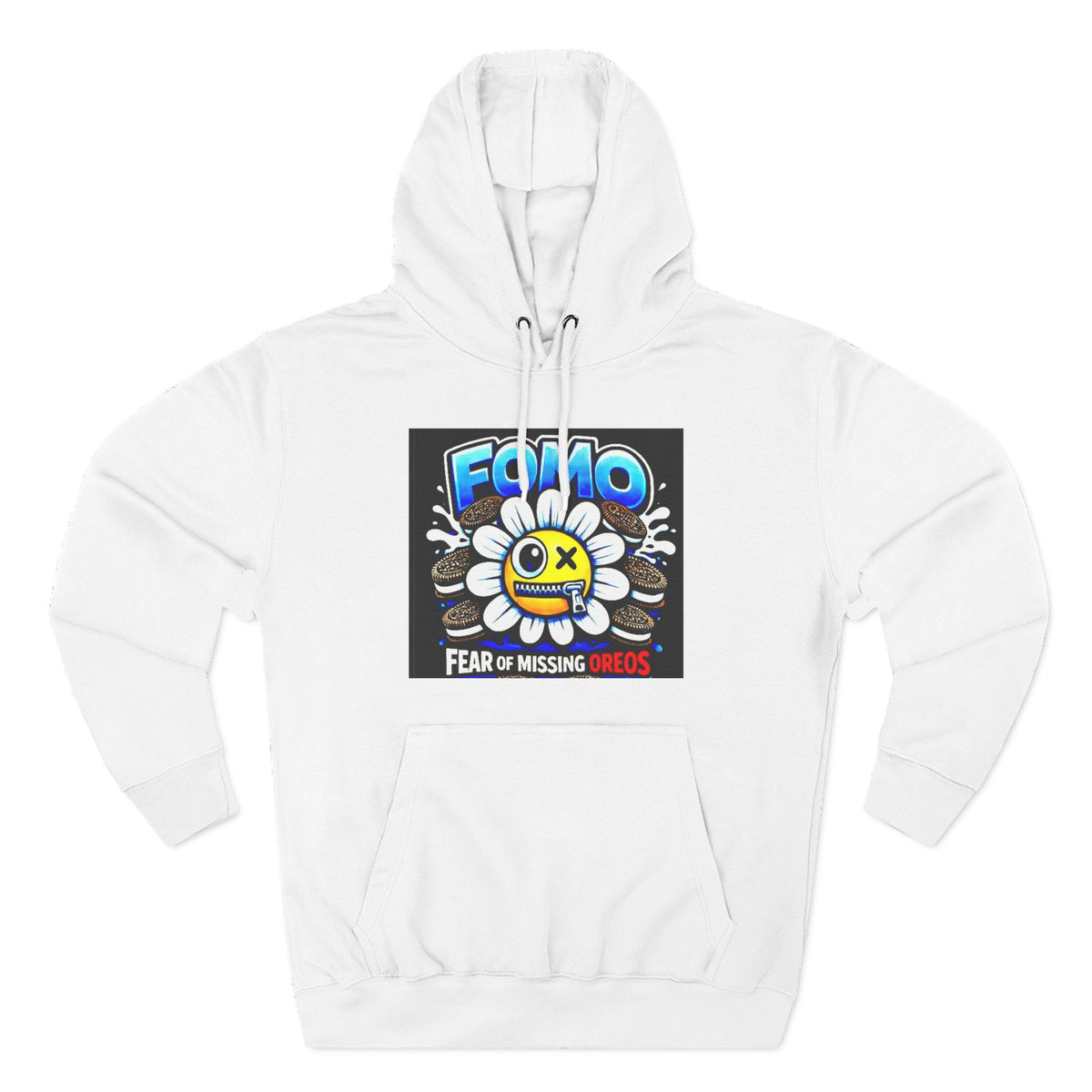 Fleece Hoodie - FOMO Oreo Cartoon Front & "Fuck" Mirror Text Back