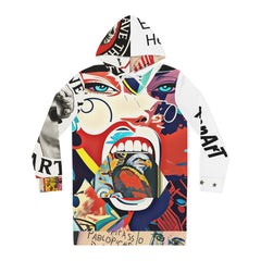 Bold Art Printed Women's Hoodie Dress - Unique Fashion Statement for Creative Souls, Ideal for Casual Outings, Art Lovers, Festivals, [...] - planetplanasspace