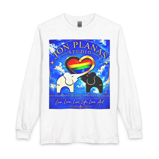 Jon Planas Studio Rainbow Heart Long Sleeve Tee — Live, Love, Life Art