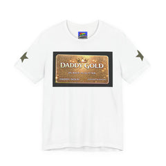 Daddy Gold Graphic Tee — Gold Bar Design T-Shirt for Dads & Streetwear