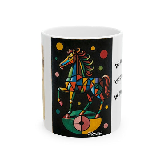 Colorful Horse Ceramic Mug with Inspirational Quotes, Perfect for Horse Lovers, Gift for Animal Enthusiasts, 11oz, 15oz, Unique Coffee Cup