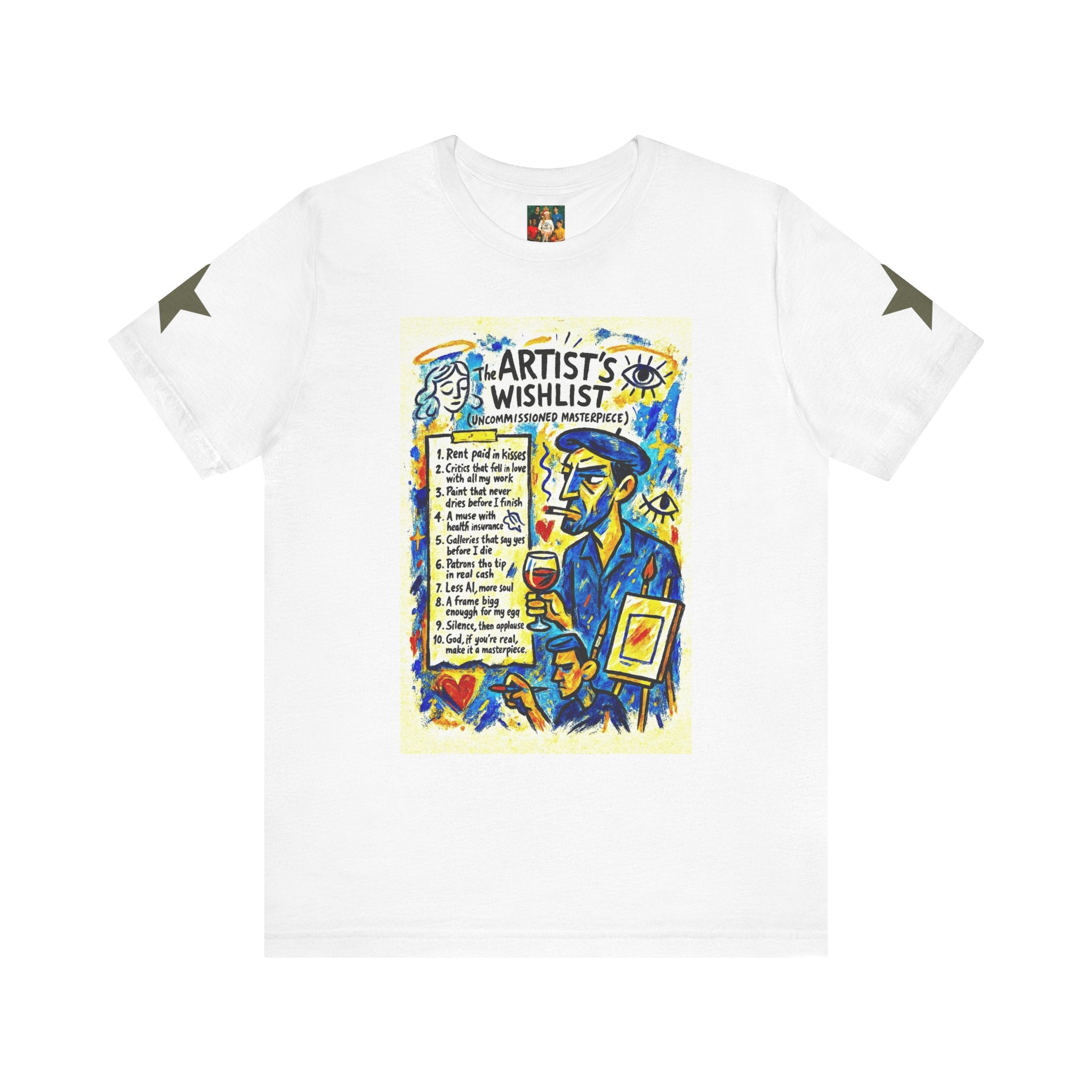 Artistic Inspiration Tee, Artist Gift, Unisex Short Sleeve, Creative Apparel, Birthday Gift, Art Lover Shirt