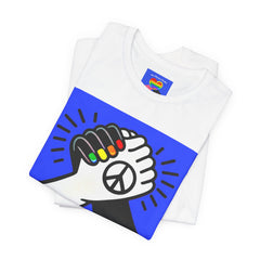 Love = Strength Graphic Tee — Pride Peace Fist T-Shirt
