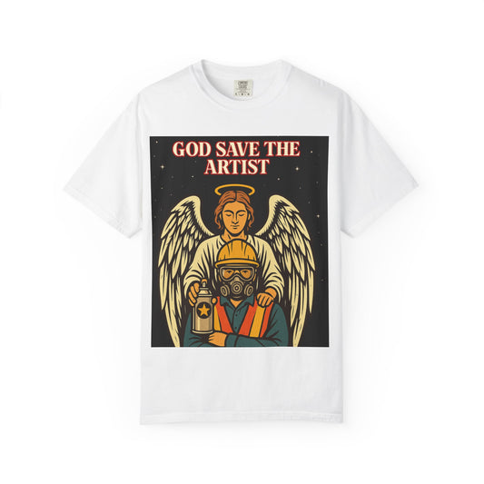 T-Shirt — "God Save The Artist" Angel Graphic Tee for Creatives