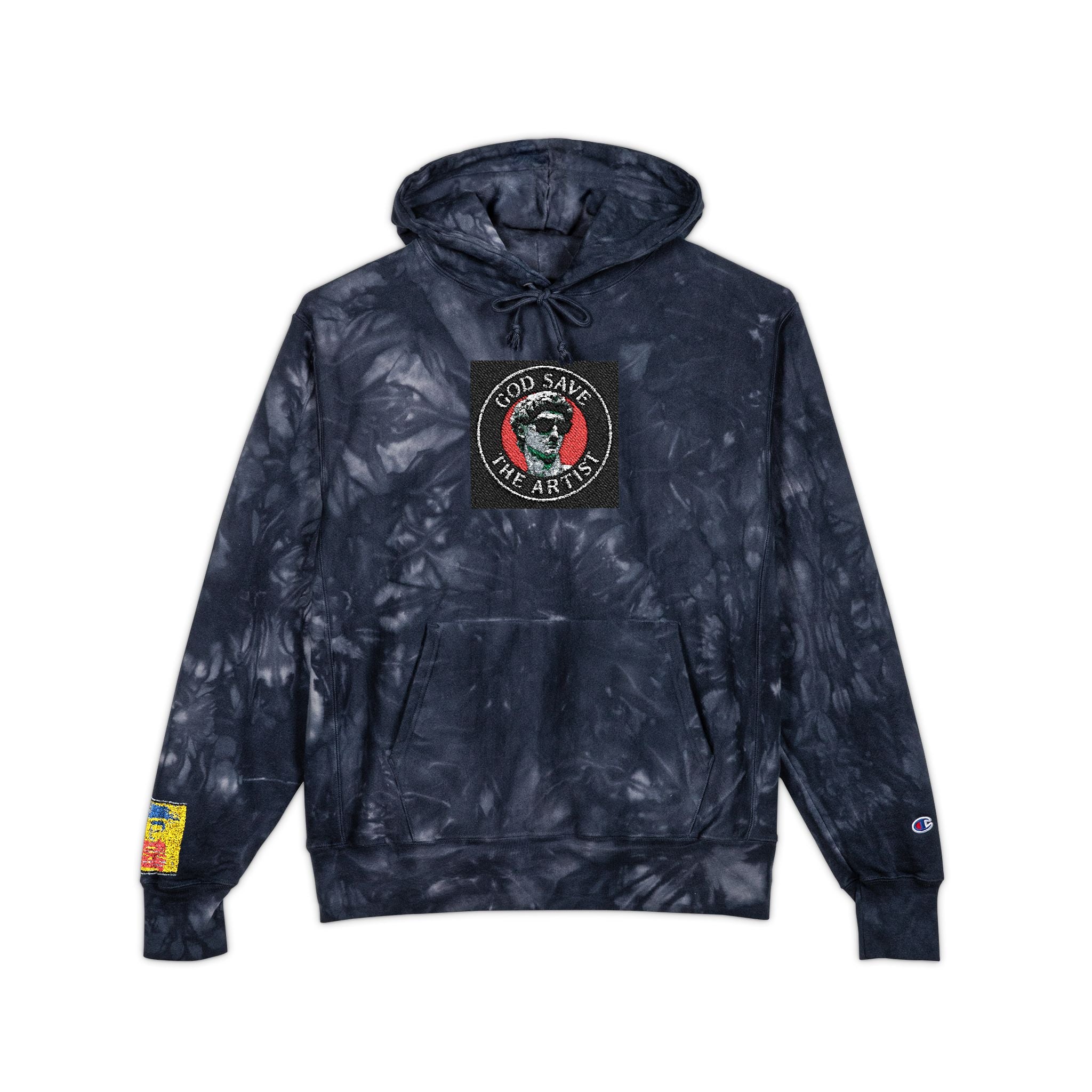 Unisex Tie-Dye Hoodie with Embroidery, Cozy Fashion, Stylish Layer, Gift for Him/Her, Perfect for Casual Outings - planetplanasspace