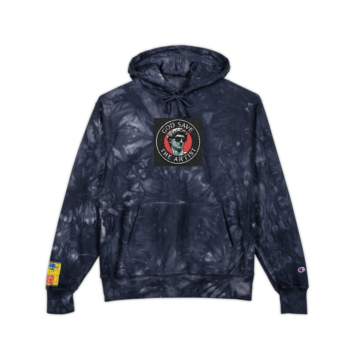 Unisex Tie-Dye Hoodie with Embroidery, Cozy Fashion, Stylish Layer, Gift for Him/Her, Perfect for Casual Outings - planetplanasspace