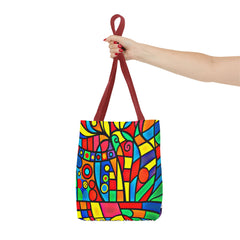 Copy of Tote Bag - Graphic Cubic Style Flowers Designer Weekend Bag with God Safety Artist Logo