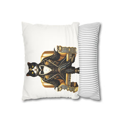 Cat Guitar Faux Suede Pillow Cover — Cool Rocker Cat Decorative Throw Pillowcase