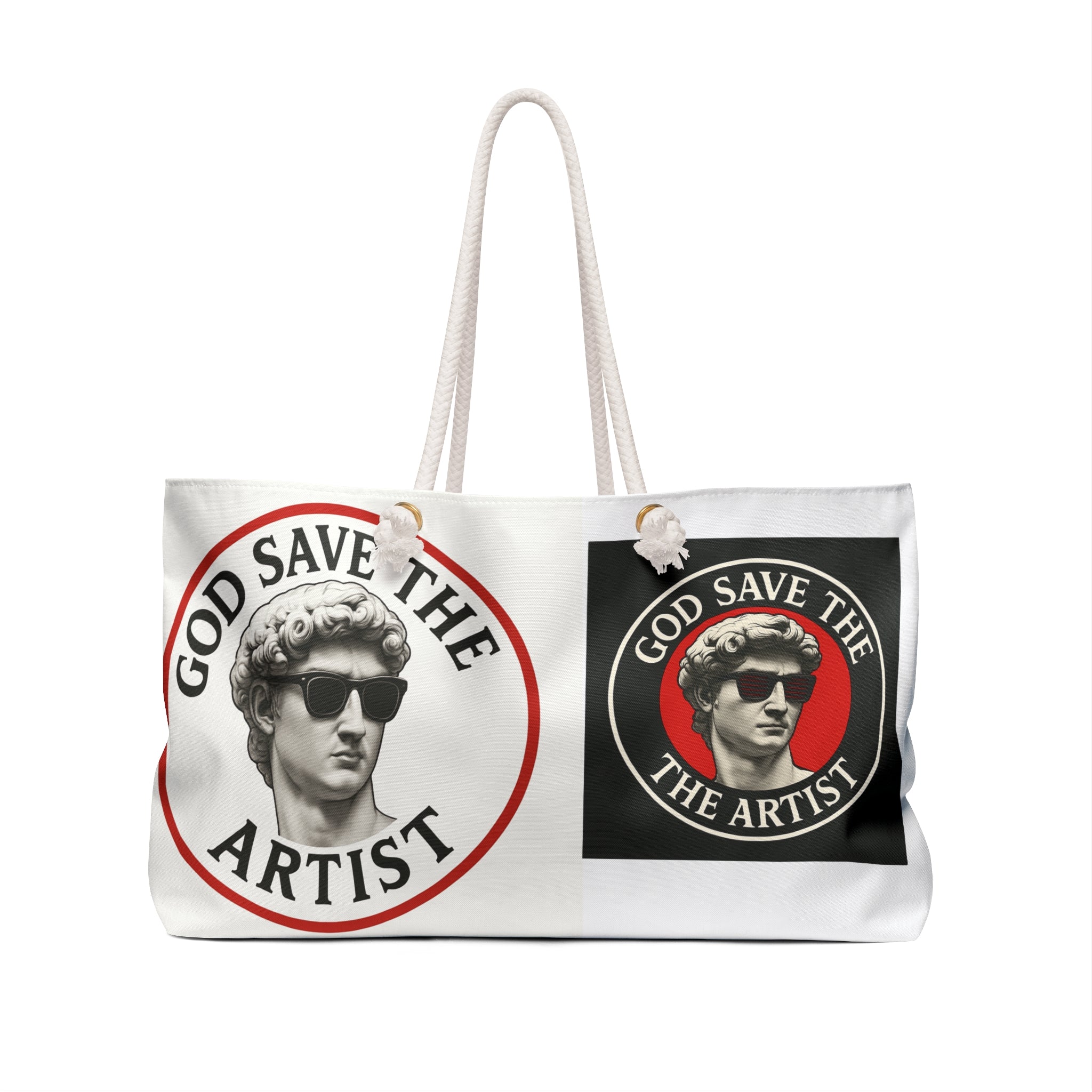 Artistic Weekender Bag — "God Save The Artist" & Colorful Stained-Glass Designs