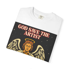 T-Shirt — "God Save The Artist" Angel Graphic Tee for Creatives