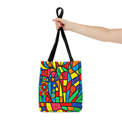 Copy of Tote Bag - Graphic Cubic Style Flowers Designer Weekend Bag with God Safety Artist Logo