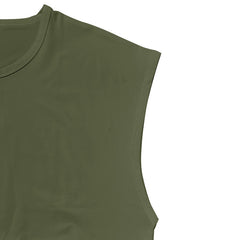 Men's Loose Short Sleeve T-Shirt round Neck Sleeveless Casual Breathable Summer Sports Basic Vest