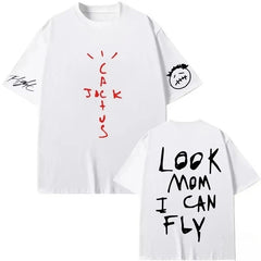 Cactus Jack T Shirt Percent Cotton Men's Clothing Women's Hip Hop Fashion Fans Gift Mom I Can Fly 2026 Summer T Shirt