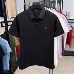 100% pure cotton high-end brand men's short sleeve polo shirt 2026 summer luxury fashion pony embroidery golf top casual T-shirt