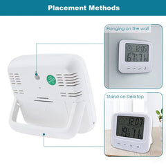 Indoor Thermometers Digital Meter Hygrometer Room Thermometer and Humidity Gauge with Clock Humidity Temperature Tool