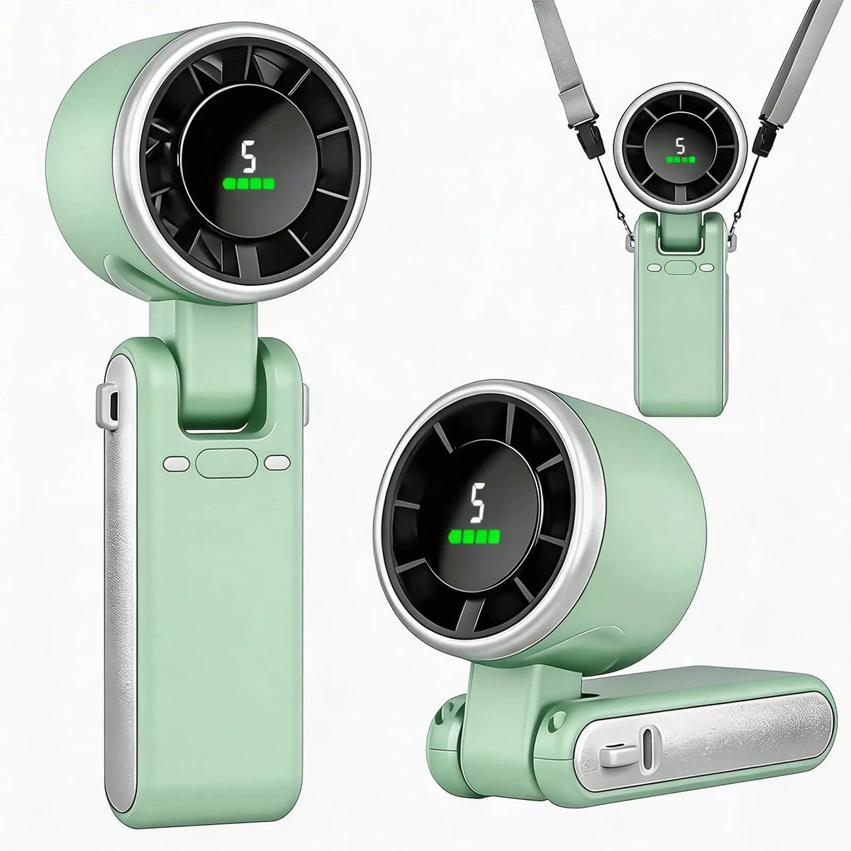 Portable Handheld Turbo Fan, 5 Gear Wind, Battery Operated, Up To 13 Working Hours Rechargeable Fan, 3 IN 1 Hand Fans With