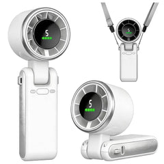Portable Handheld Turbo Fan, 5 Gear Wind, Battery Operated, Up To 13 Working Hours Rechargeable Fan, 3 IN 1 Hand Fans With