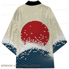 Oversize 3XL 4XL 5XL Japanese Kimono Cardigan Traditional Men's Samurai Cosplay Costume Chinese Style Print Dragon Yukata Haori